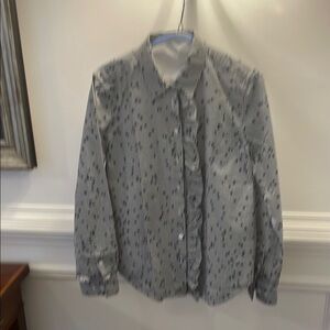 Equipment Black and White Lace Open Front Jacket